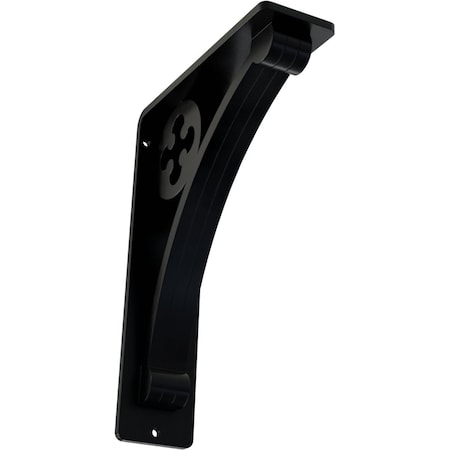 Ekena Millwork Crawley Wrought Iron Bracket, (Triple center brace), Powder Coated Black 2"W x 5 1/2"D x 8"H BKTM02X05X08TCR